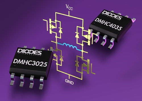 Diodes MOSFET H桥节省50%占位面积