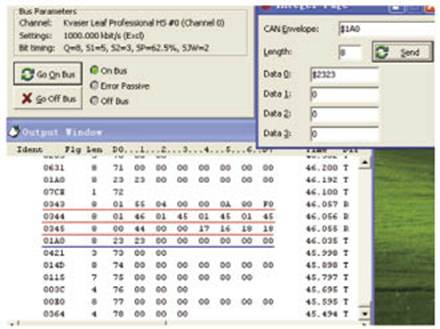 CAN总线仿真测试图