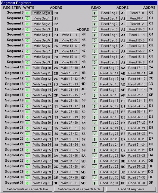 Figure 6. Segment registers window.