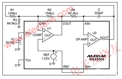 用MAX9000实现三角波发生器 www.elecfans.com