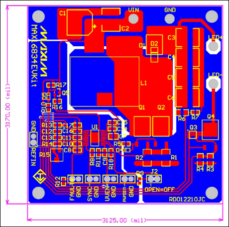 Figure 3. Layout of the LED driver.